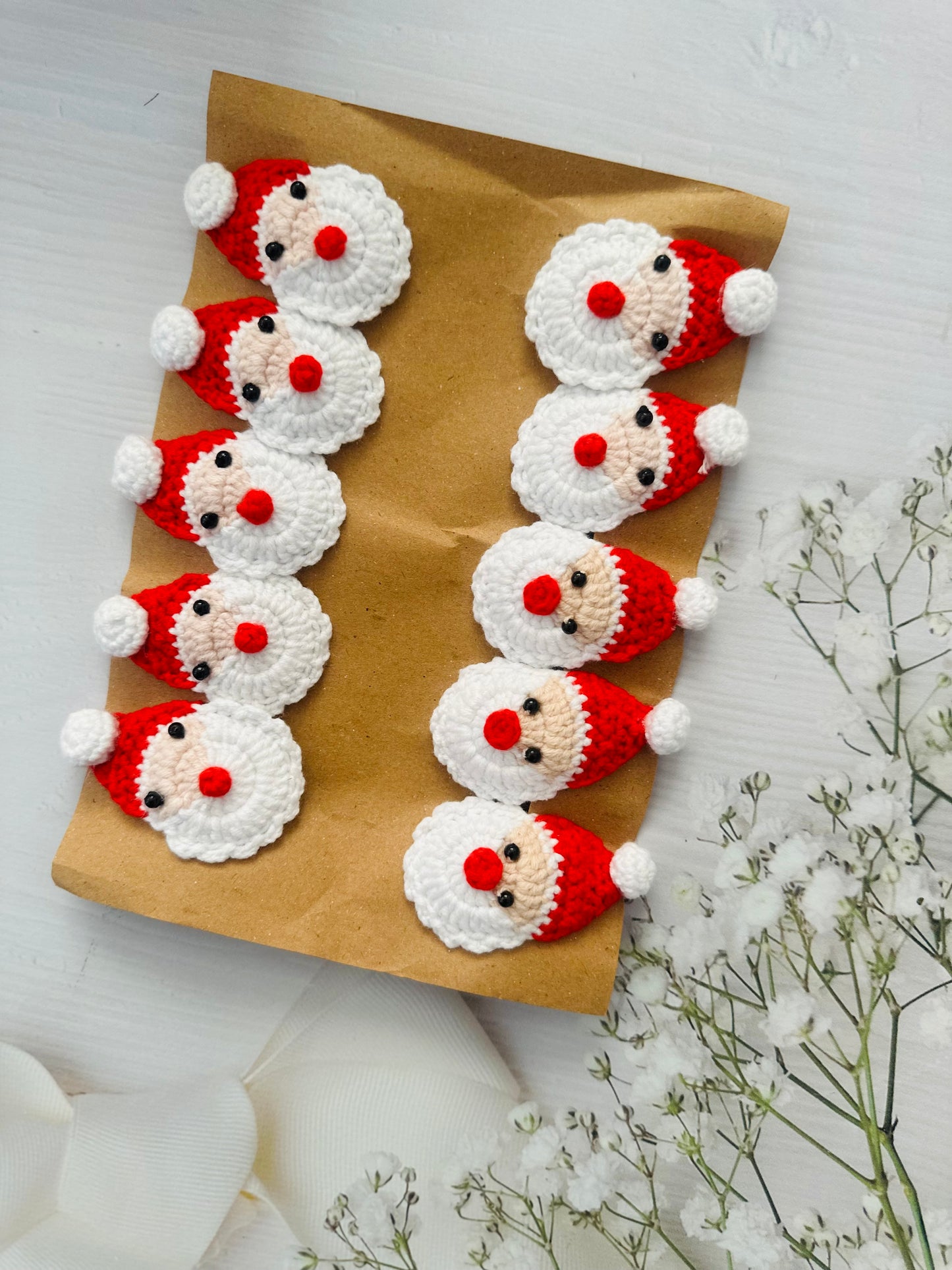 Festive Crochet Hair Slides – Handmade Christmas Hair Accessories (Set of 2)