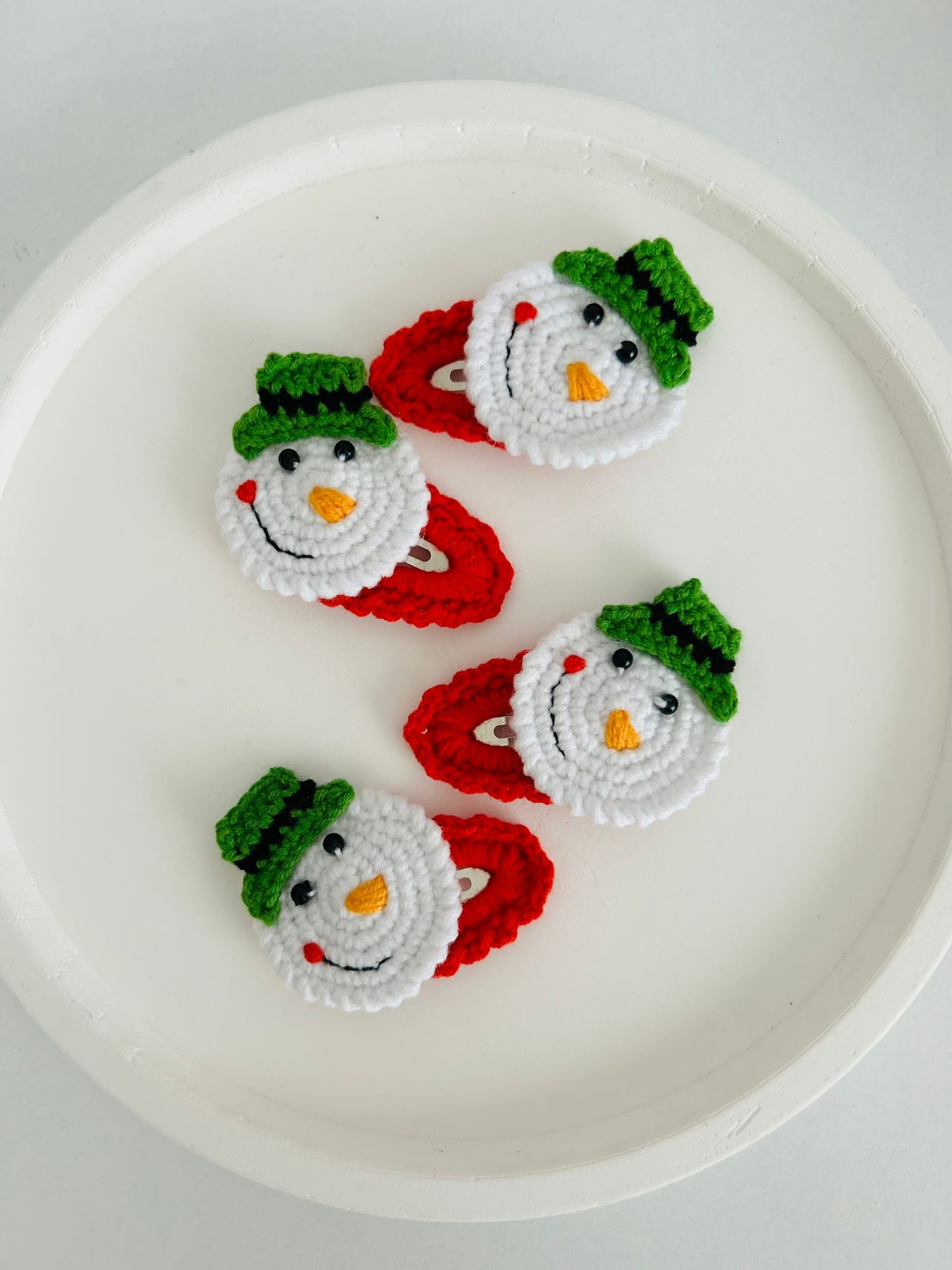 Festive Crochet Hair Slides – Handmade Christmas Hair Accessories (Set of 2)
