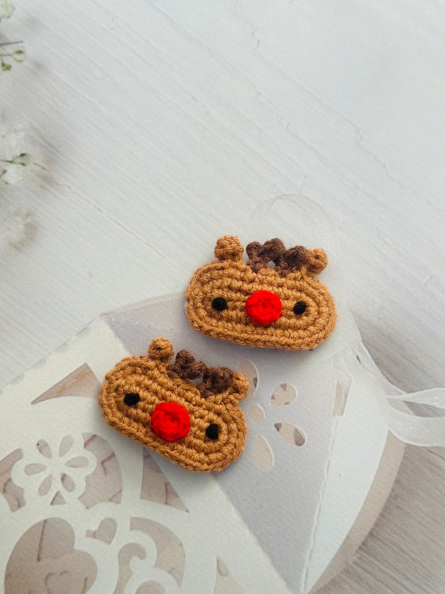 Festive Crochet Hair Slides – Handmade Christmas Hair Accessories (Set of 2)