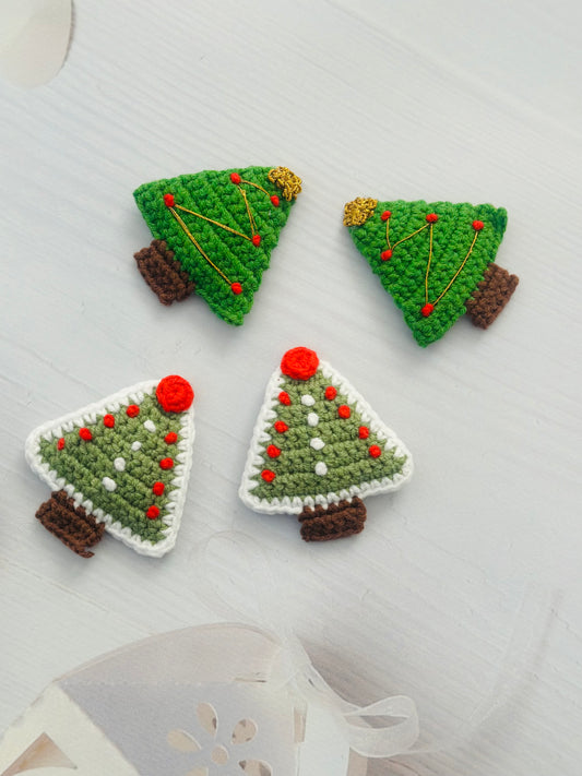 Festive Crochet Hair Slides – Handmade Christmas Hair Accessories (Set of 2)