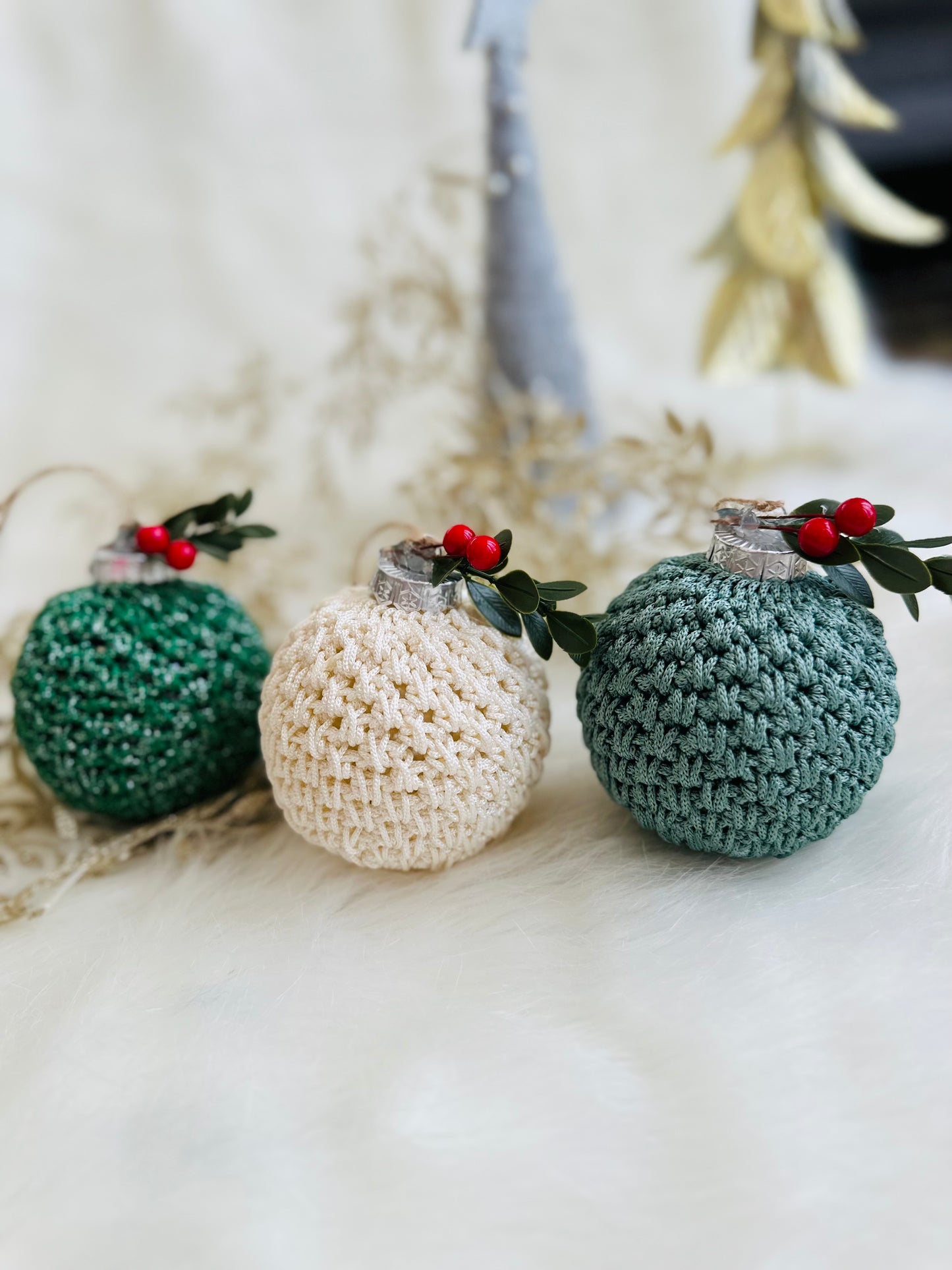 luxury crochet Christmas tree Bauble