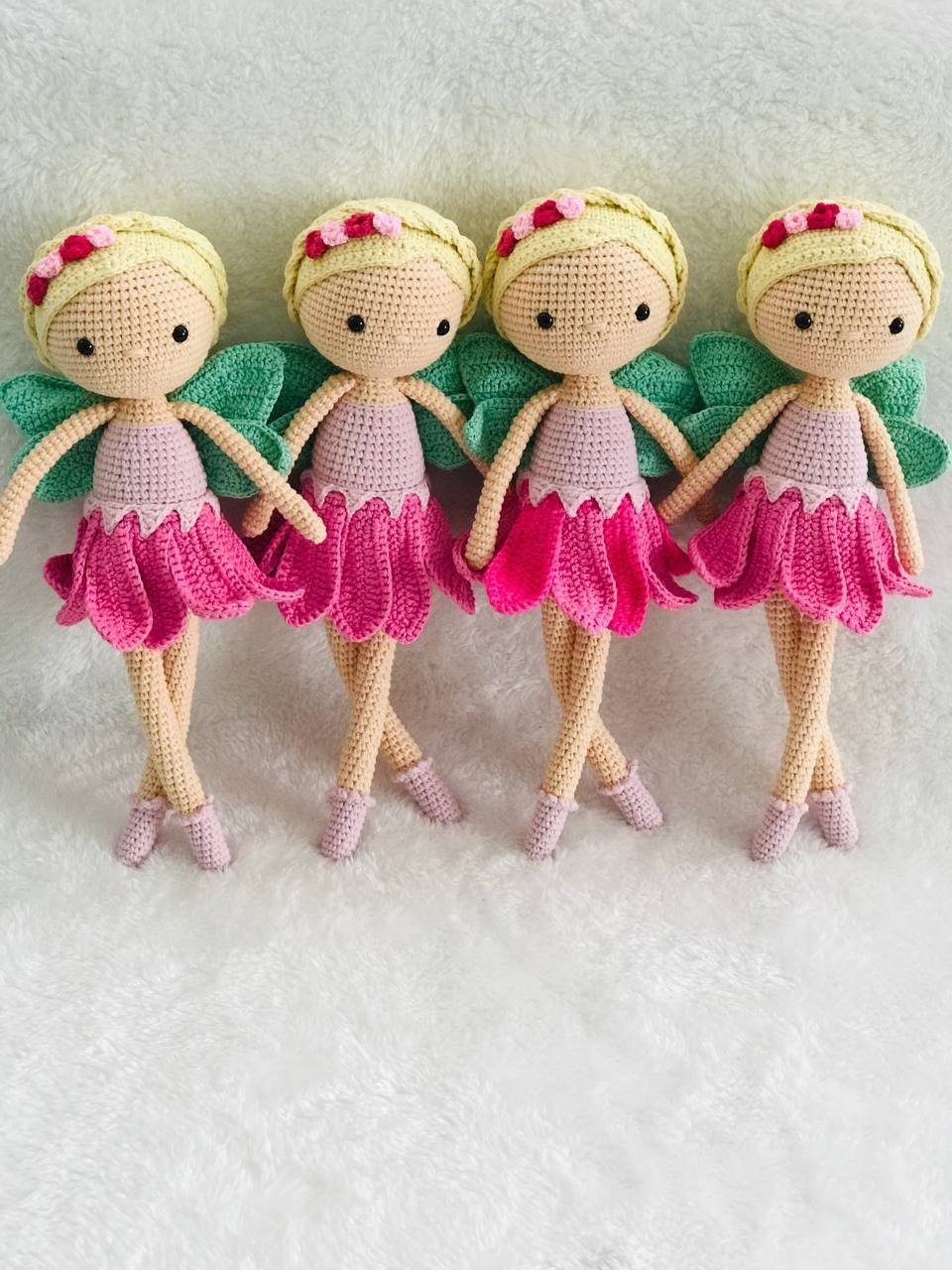 Crochet Toy Fairy | Amigurumi Stuffed Ornament for Child & Baby’s Room | Pink Fairy Doll | Lovely Doll for Children