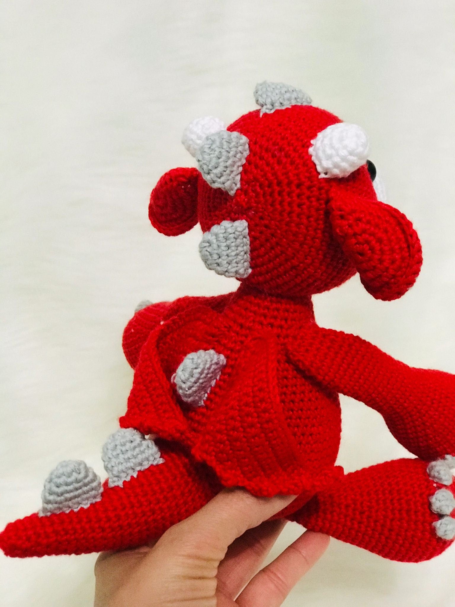 A perfect birthday or St. David's Day gift: a handmade crochet Welsh Dragon