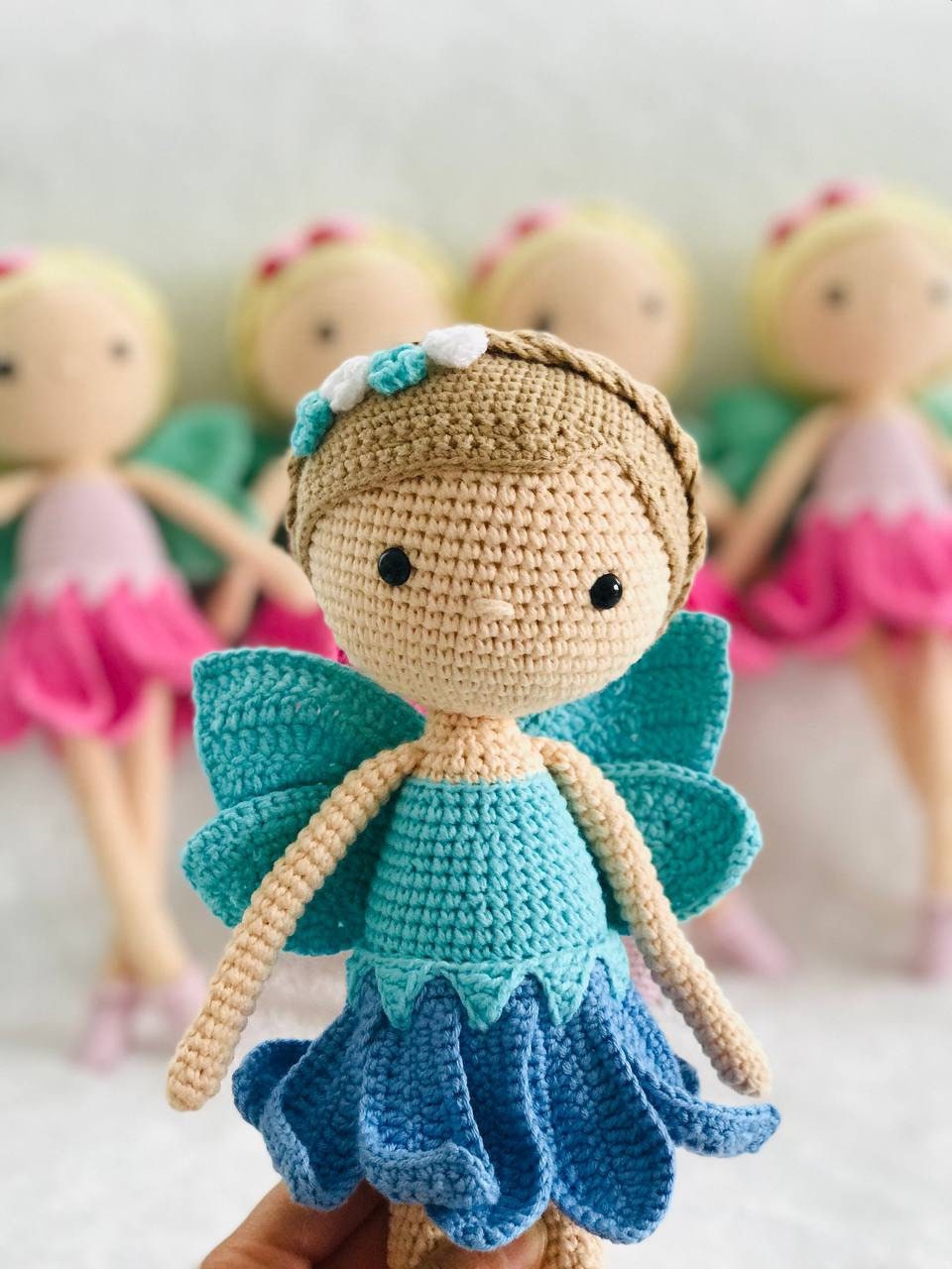 Crochet Toy Fairy | Amigurumi Stuffed Ornament for Child & Baby’s Room | Pink Fairy Doll | Lovely Doll for Children