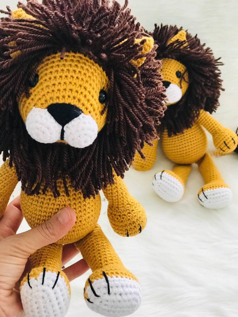 Handmade crochet lion toy, stuffed animal, soft toy for children, baby nursery decor Crochet lion amigurumi, handmade stuffed toy, plushie for kids, baby shower gift, safari theme Handcrafted crochet lion, cute animal softie, baby's first toy