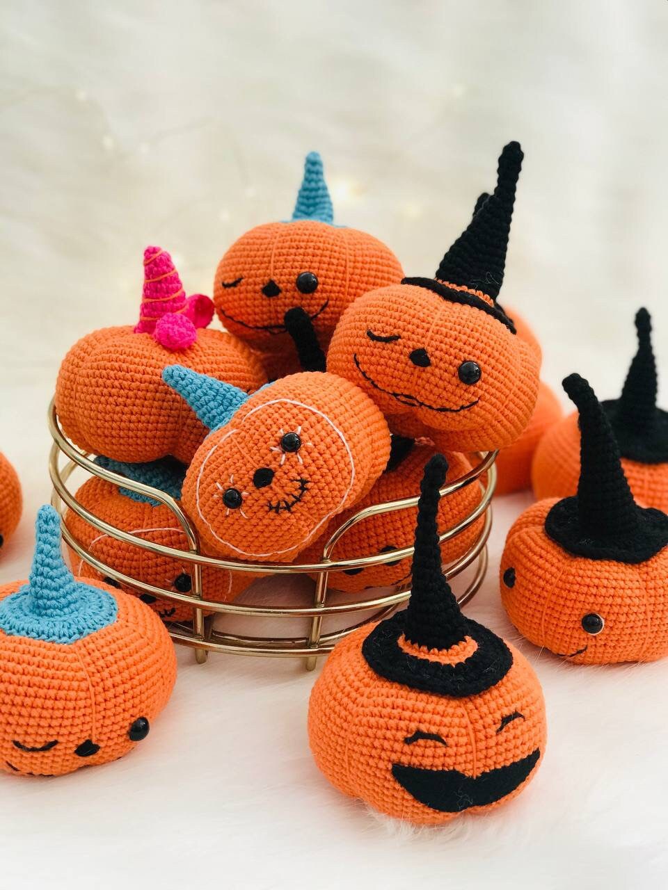 Crochet Home Decor, Funky pumpkin, crochet pumpkin, Halloween pumpkin, hand made pumpkin, amigurmi pumpkin, cute pumpkin, Halloween decor