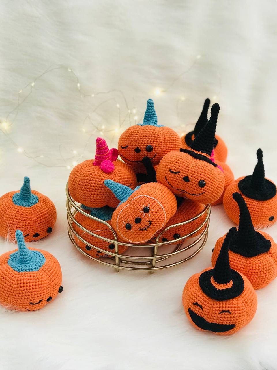 Crochet Home Decor, Funky pumpkin, crochet pumpkin, Halloween pumpkin, hand made pumpkin, amigurmi pumpkin, cute pumpkin, Halloween decor