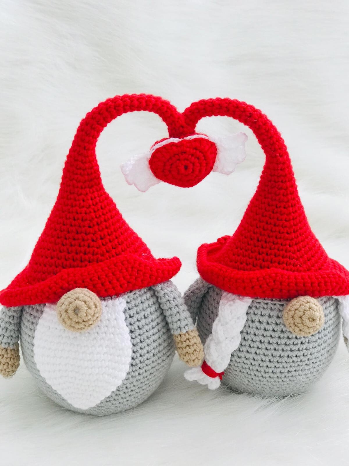Crochet Valentines Gonks, handmade valentines gnomes