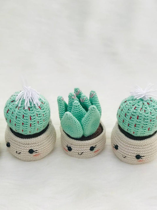 Crochet cactus with spikes, handmade plant decoration Handmade crochet cactus with spikes, potted plant decoration Crochet cactus with rounded edges, handmade home decor Handmade crochet cactus with rounded edges, small potted plant decoration