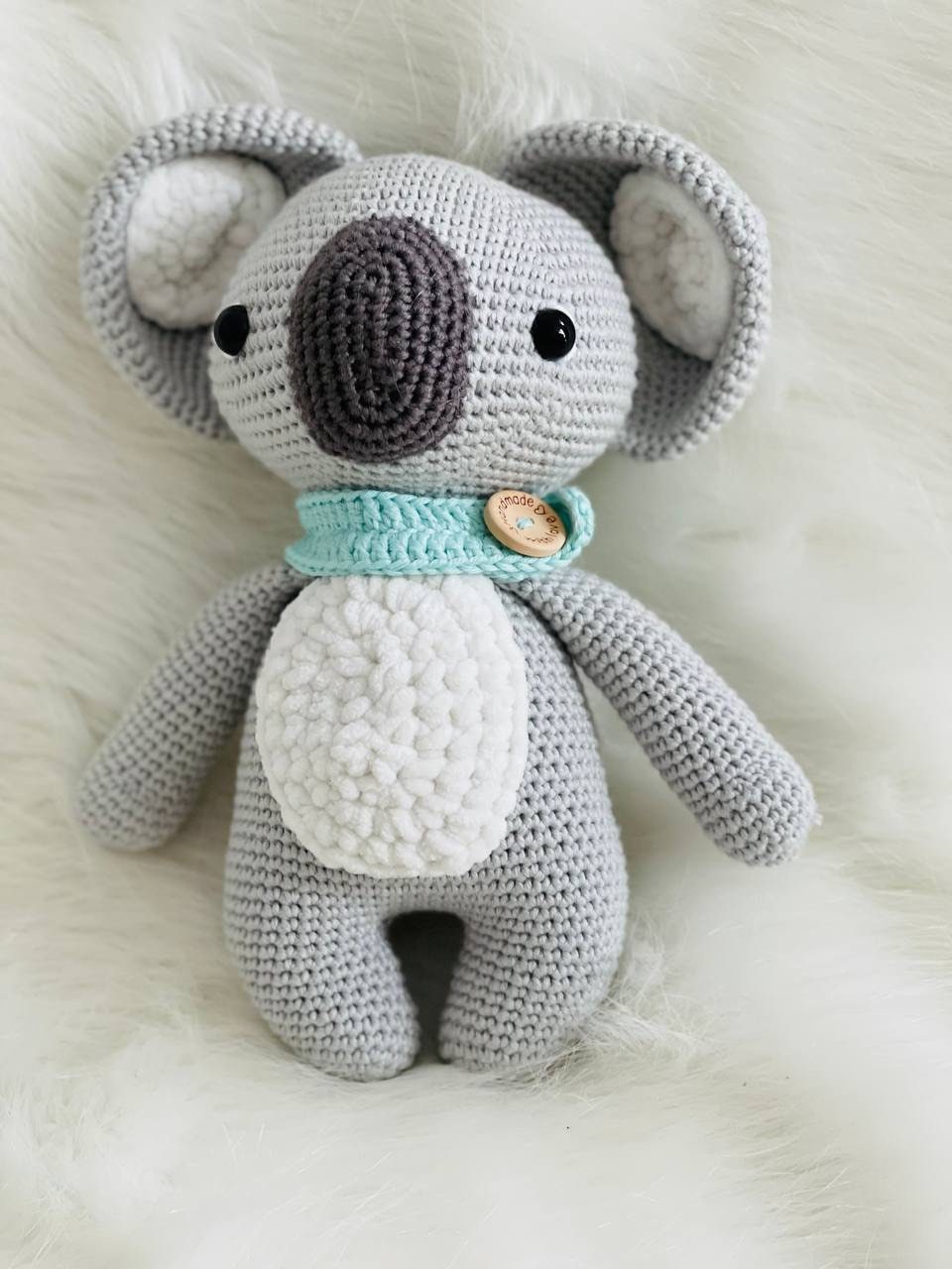 Handmade Crochet Koala Bear plush toy, cute and cuddly gift for kids or adults,Adorable Crochet Koala Bear toy, perfect for nursery decor or Australian animal lovers,Soft Crochet Koala Bear stuffed animal, handmade with love and care