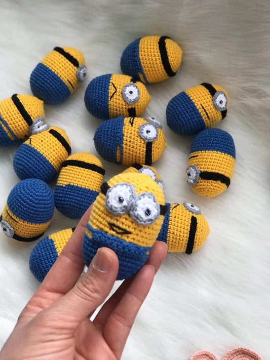 Crochet Minion Egg Gift for Easter Ornament Home Decor for Children and Baby’s Room