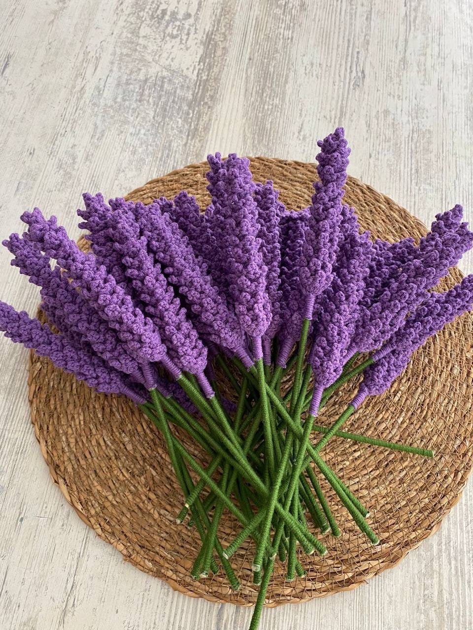 Crochet Flowers Lavender, Crochet Palnt gift, Artificial Flower, Artificial Lavender, Purple Flower Gift for Ladys, Women and Mothers