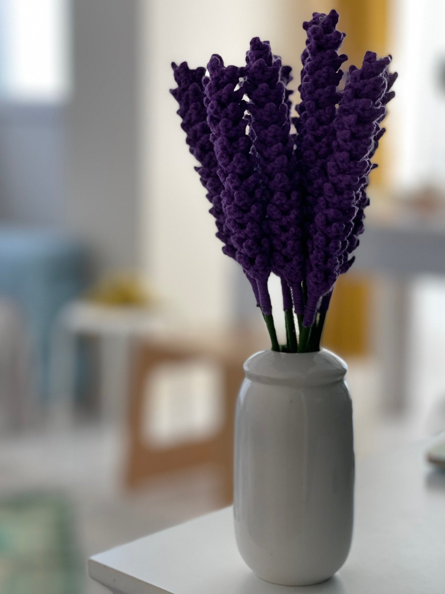 Crochet Flowers Lavender, Crochet Palnt gift, Artificial Flower, Artificial Lavender, Purple Flower Gift for Ladys, Women and Mothers