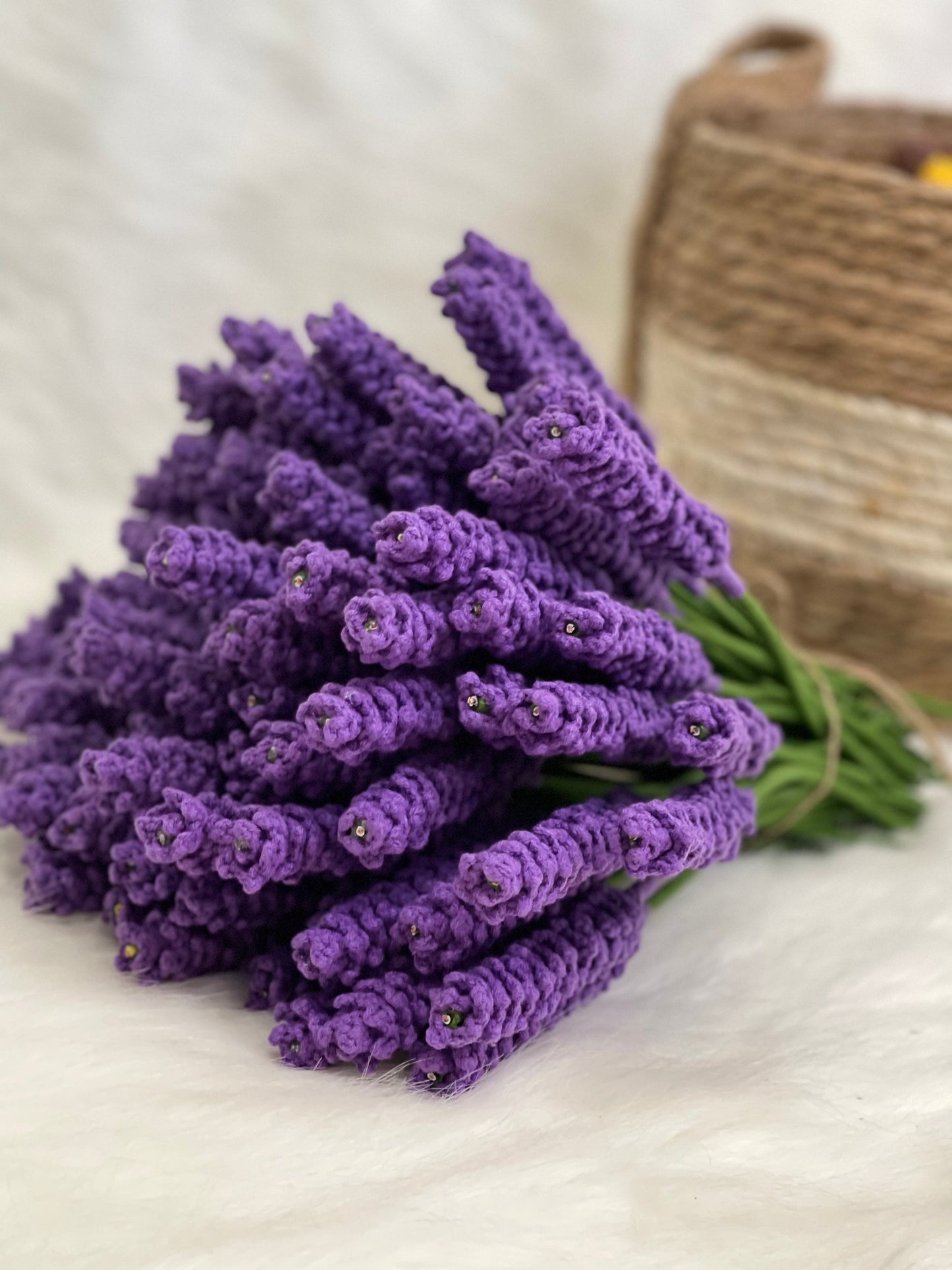 Crochet Flowers Lavender, Crochet Palnt gift, Artificial Flower, Artificial Lavender, Purple Flower Gift for Ladys, Women and Mothers