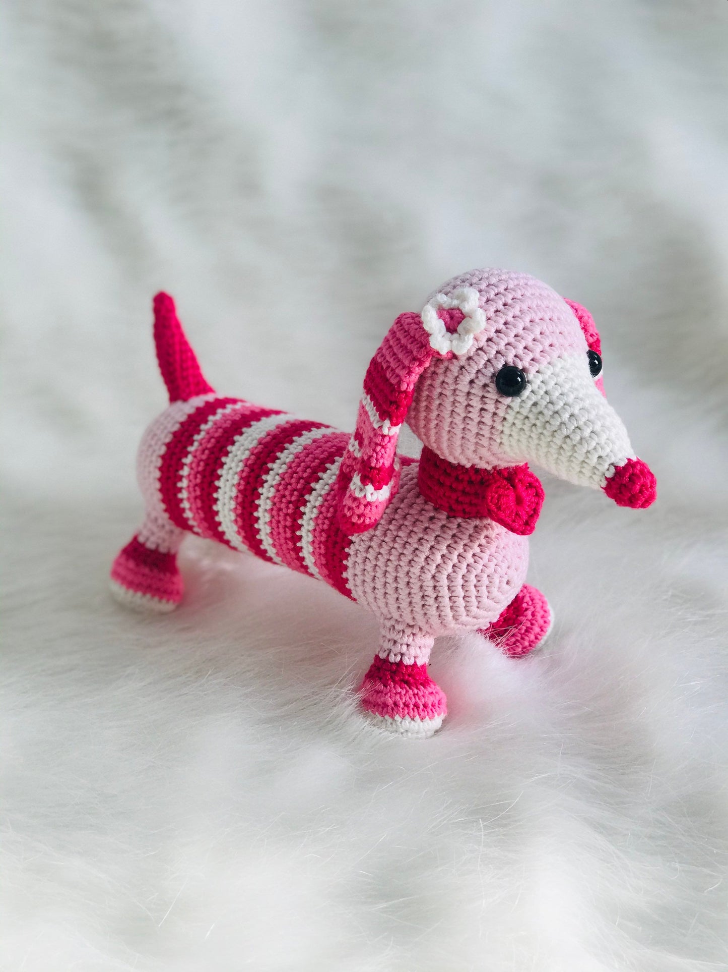 Handmade Crochet Sausage Dachshund Dog, Plush Toy for Kids and Dog Lovers