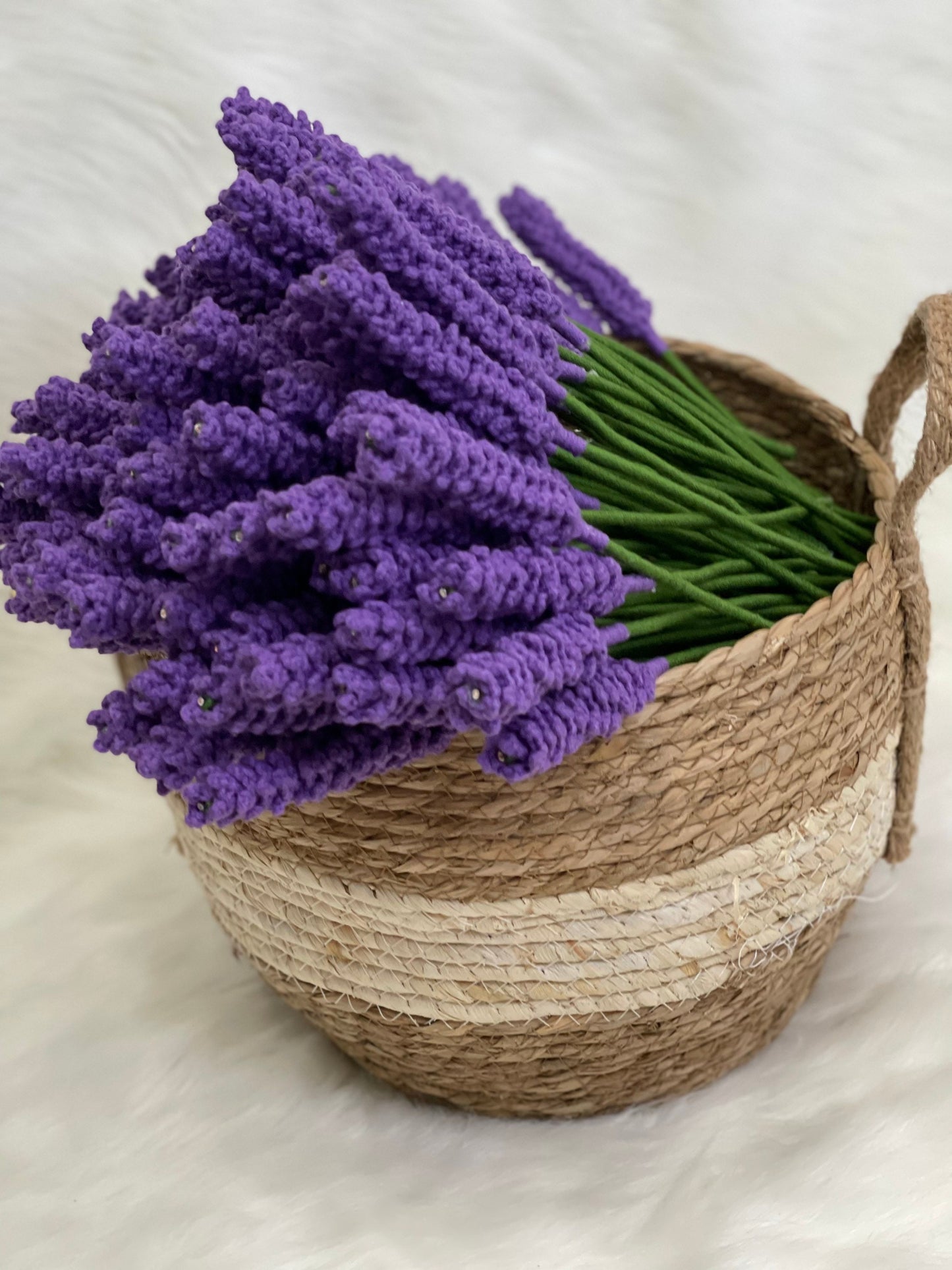 Crochet Flowers Lavender, Crochet Palnt gift, Artificial Flower, Artificial Lavender, Purple Flower Gift for Ladys, Women and Mothers