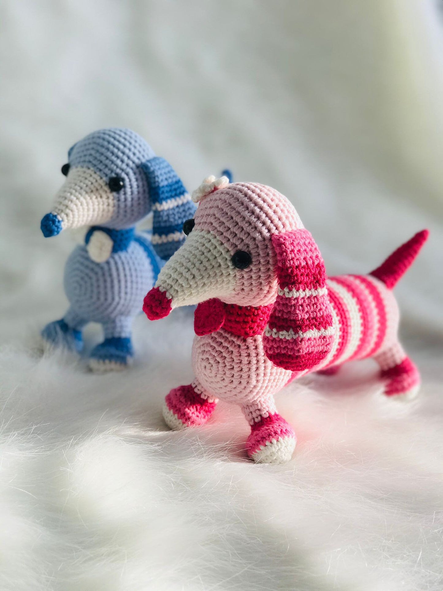 Handmade Crochet Sausage Dachshund Dog, Plush Toy for Kids and Dog Lovers