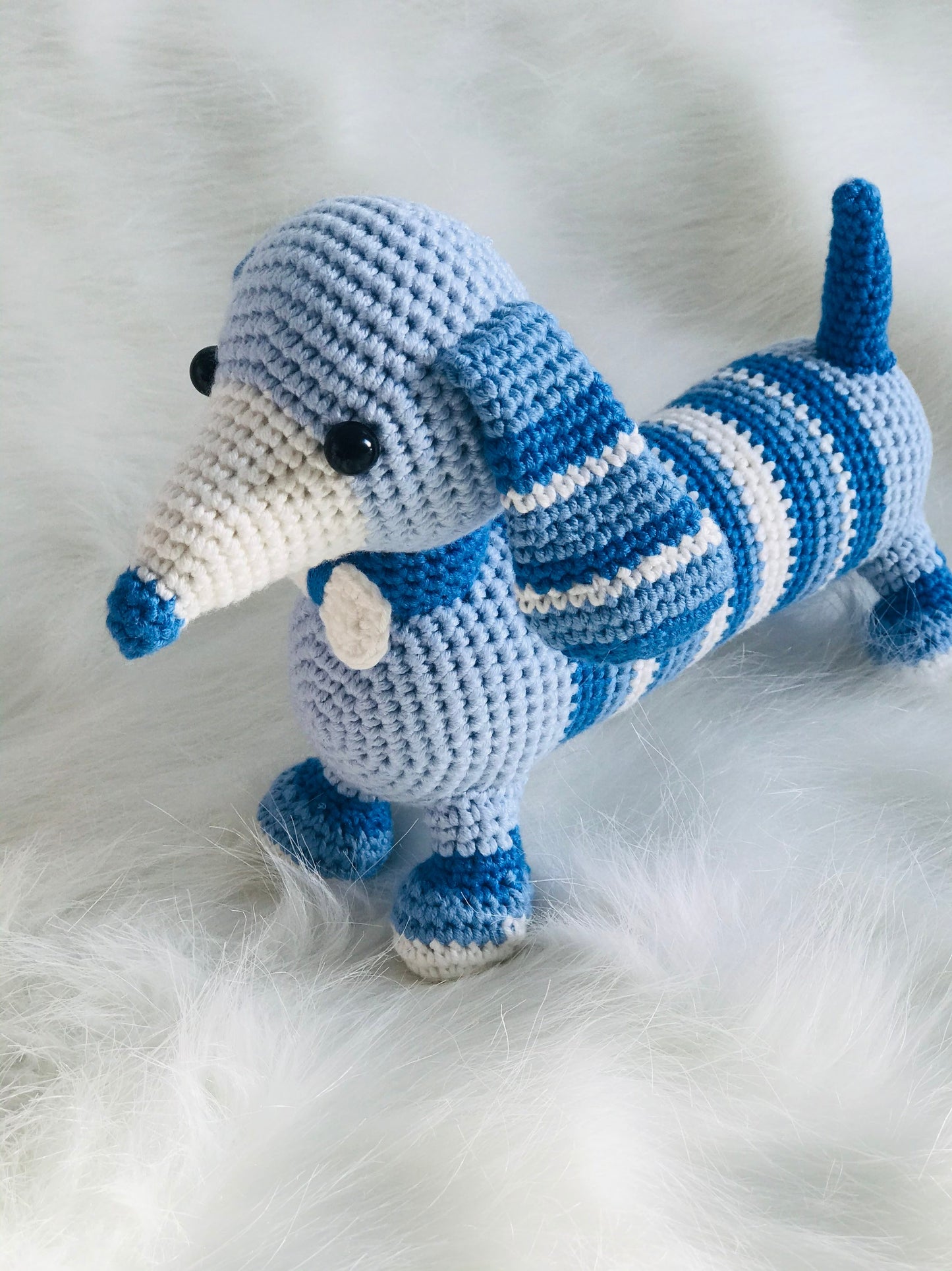 Handmade Crochet Sausage Dachshund Dog, Plush Toy for Kids and Dog Lovers