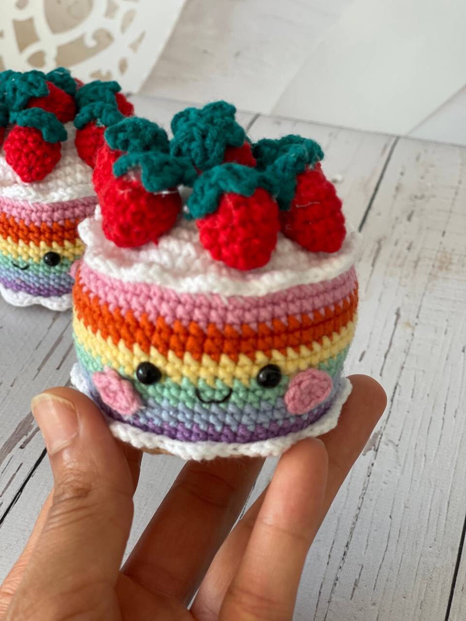 Crochet Cupcake, Knitted Cupcake, Crochet Birthday Cake Gift Crochet Rainbow Cupcake, Amigurmi Cupcake