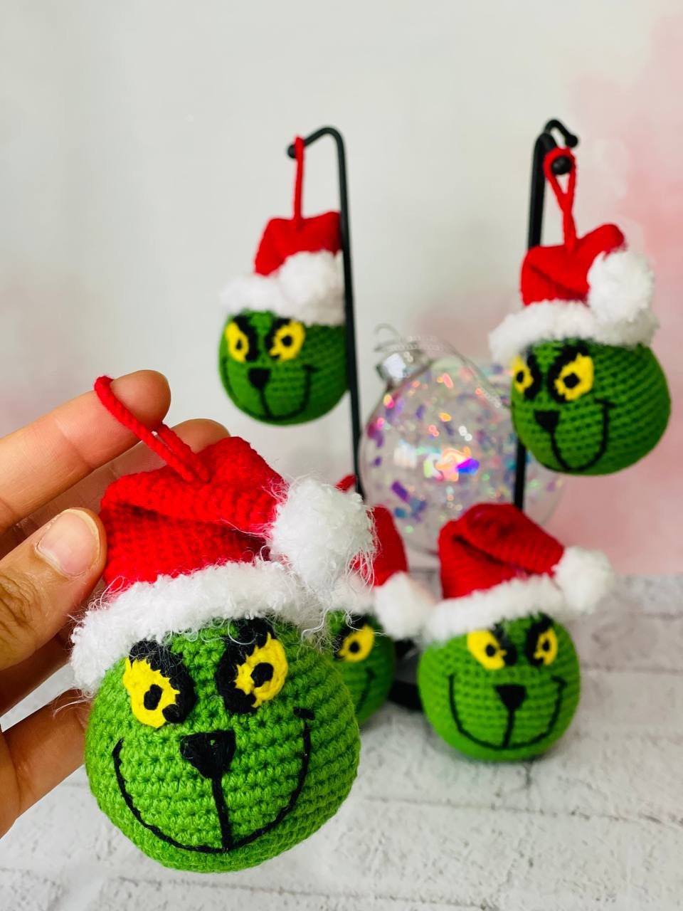 Crochet Grinch, Crochet Tree Decoration, Grinch Crochet Home Decor, Knitted Tree Decoration