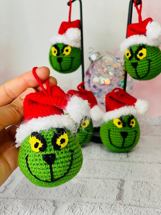 Crochet Grinch, Crochet Tree Decoration, Grinch Crochet Home Decor, Knitted Tree Decoration