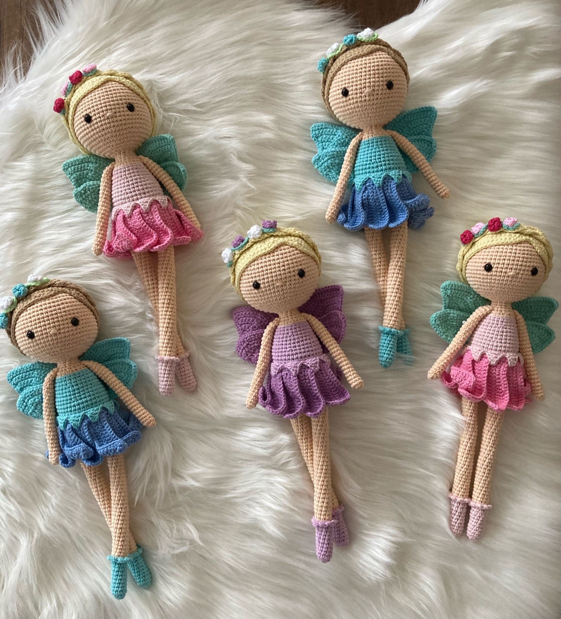 Crochet Toy Fairy | Amigurumi Stuffed Ornament for Child & Baby’s Room | Pink Fairy Doll | Lovely Doll for Children