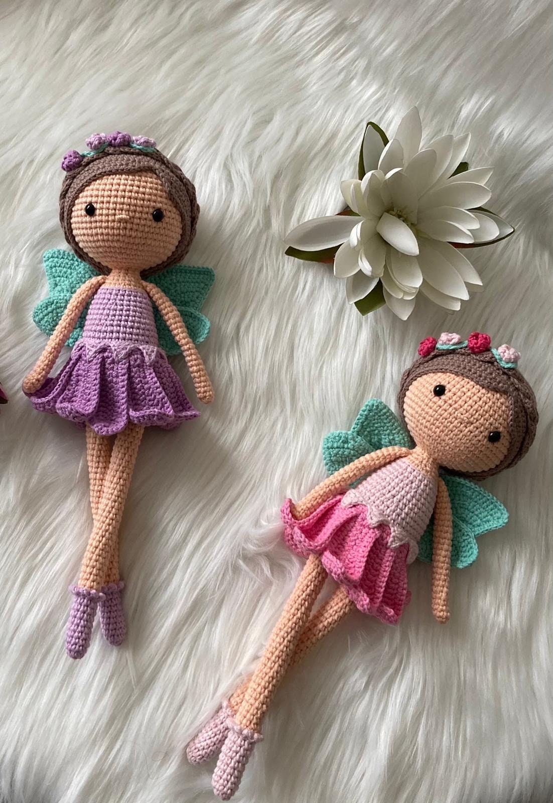 Crochet Toy Fairy | Amigurumi Stuffed Ornament for Child & Baby’s Room | Pink Fairy Doll | Lovely Doll for Children