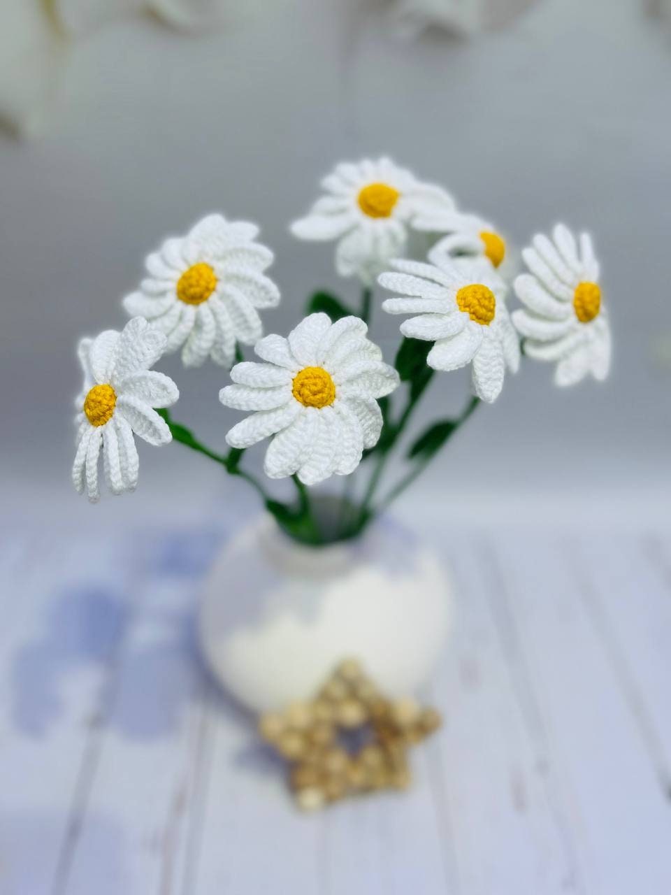 Handmade Crochet Daisy - Beautiful Crocheted Flower Decoration for Home, Weddings, and Gifts