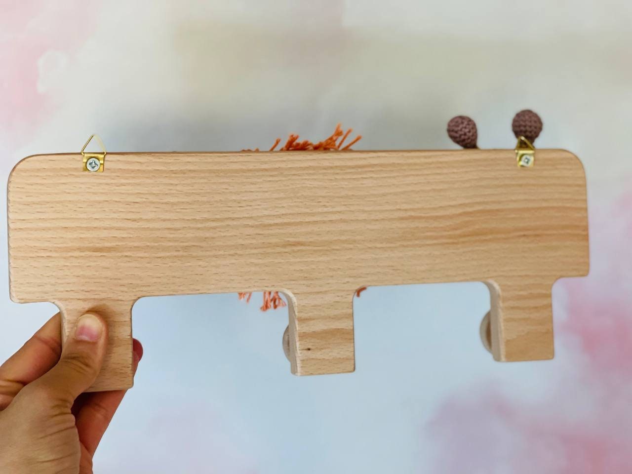 Baby Crochet Wooden Hooks, Woodland Theme Decor Hangers, Wooden Clothes Hangers for Nursery, Gift for New Baby