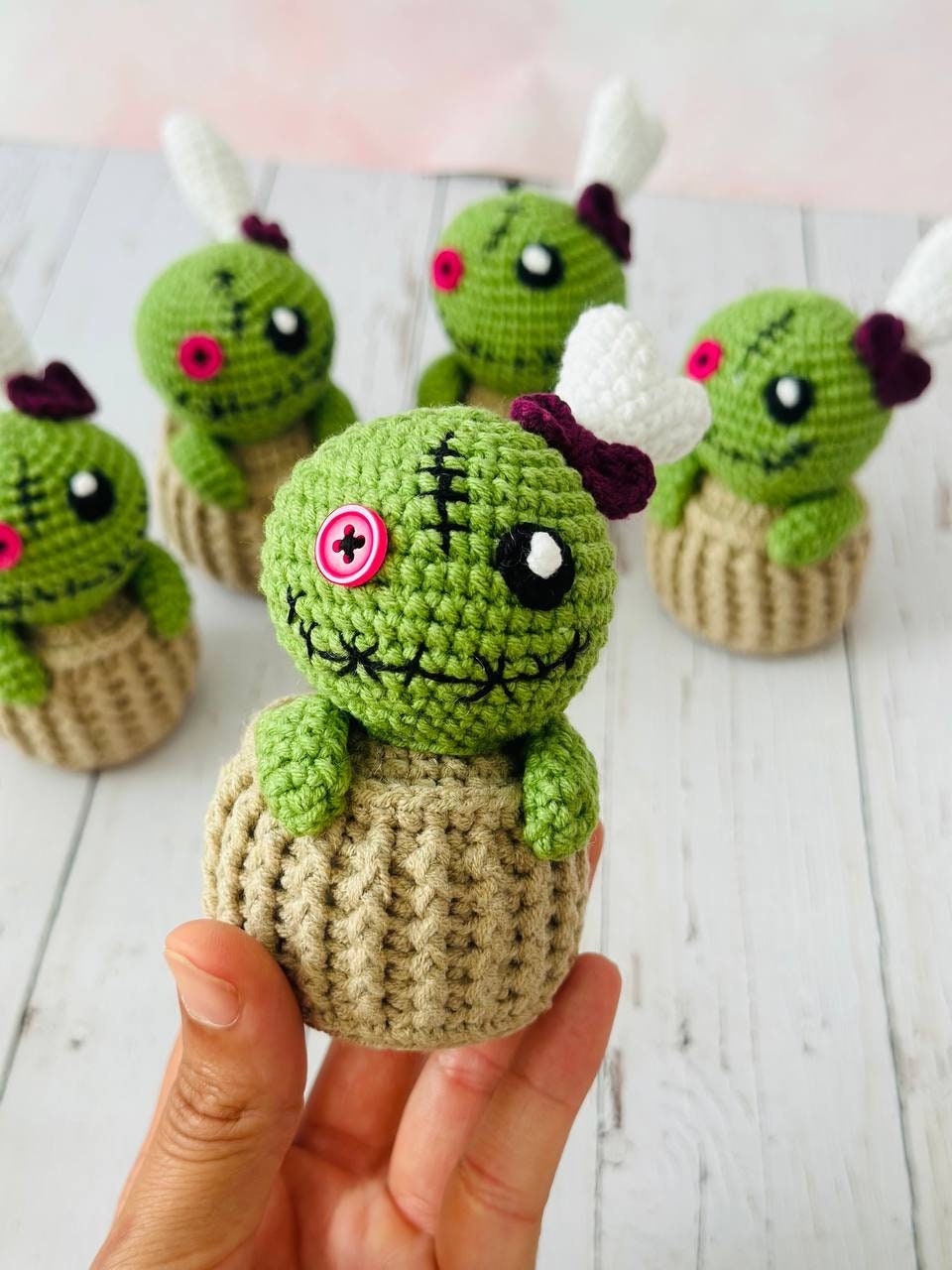 Halloween green monster, Crochet Halloween decor, crochet monster , knitted monster