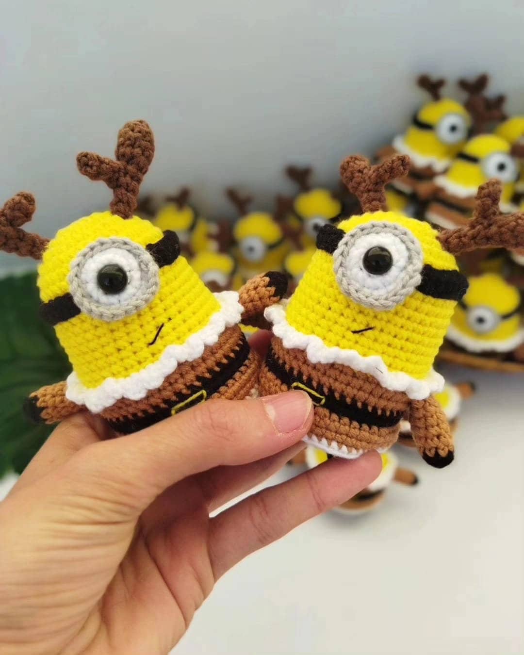 Crochet Christmas Decoration, Crochet Home Decor, minion Christmas crochet