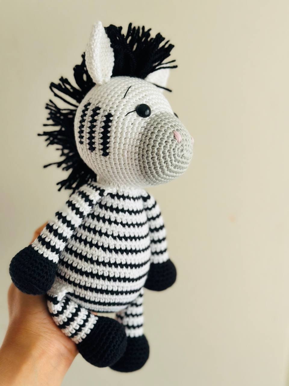 Crochet Zebra, safari crochet, safari decor, crochet nursery decor, knitted zebra