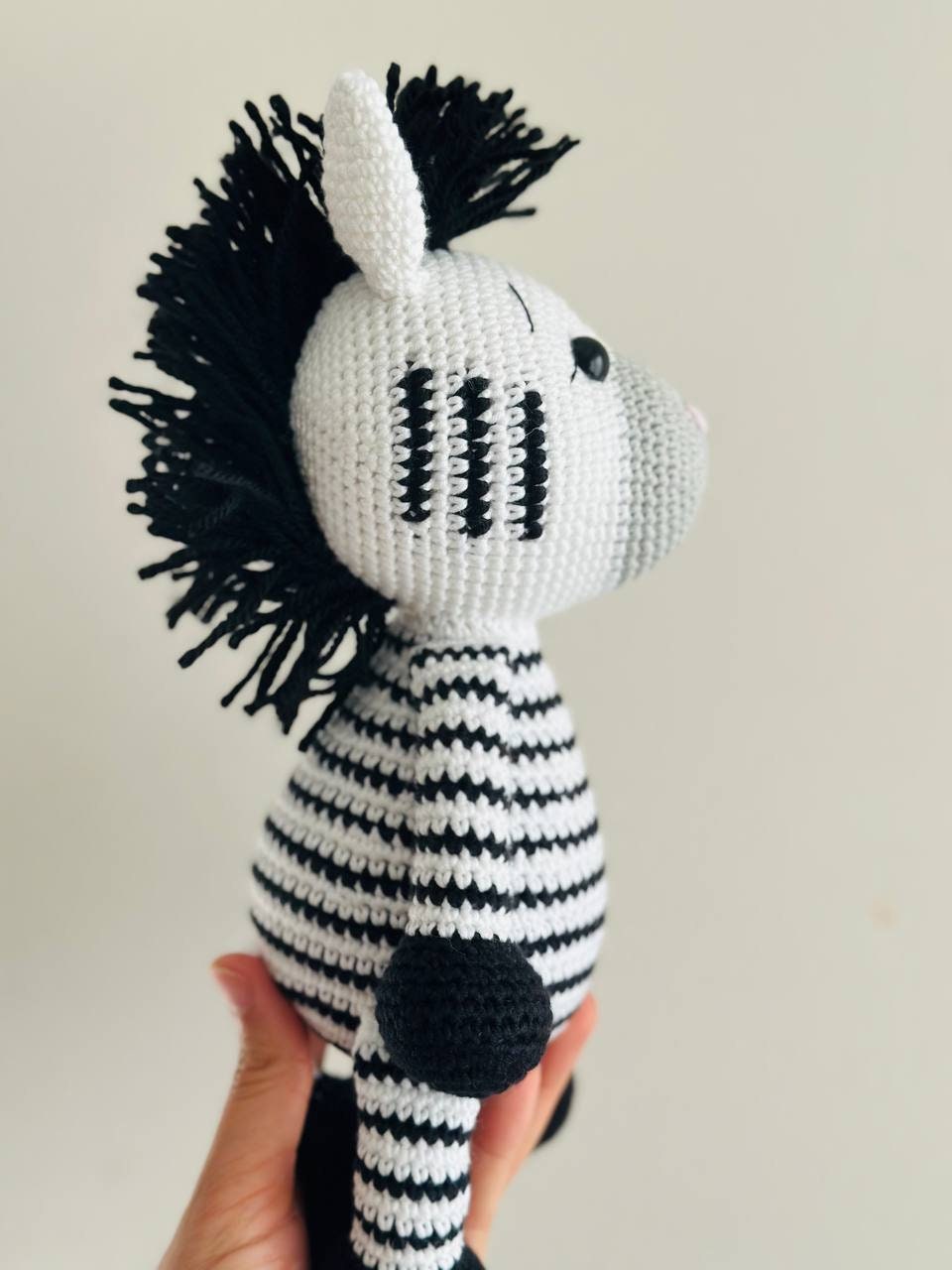 Crochet Zebra, safari crochet, safari decor, crochet nursery decor, knitted zebra
