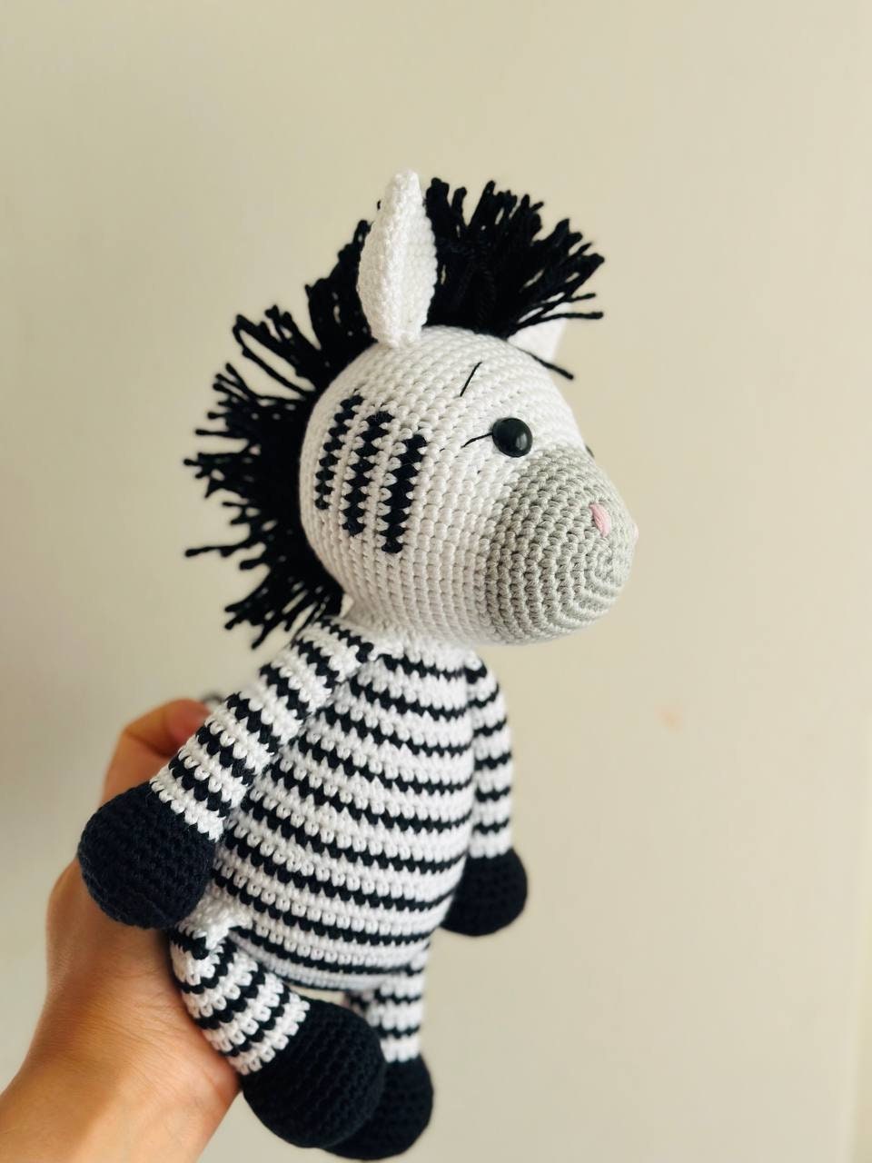 Crochet Zebra, safari crochet, safari decor, crochet nursery decor, knitted zebra