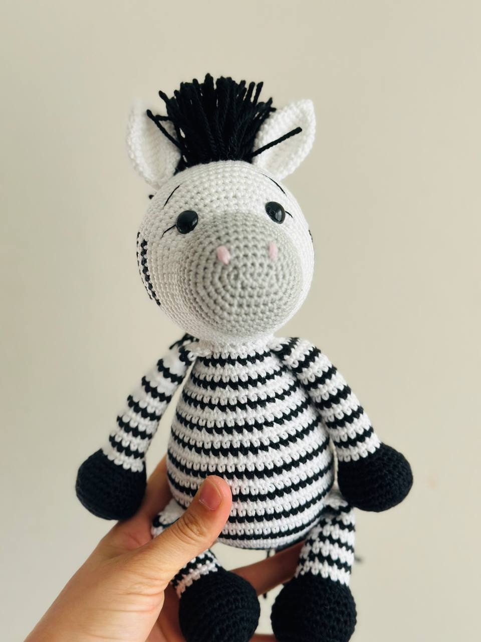 Crochet Zebra, safari crochet, safari decor, crochet nursery decor, knitted zebra