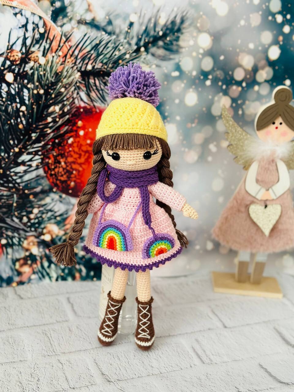Crochet doll, winter doll, knitted winter doll, Christmas keepsake gift , crochet Christmas gift