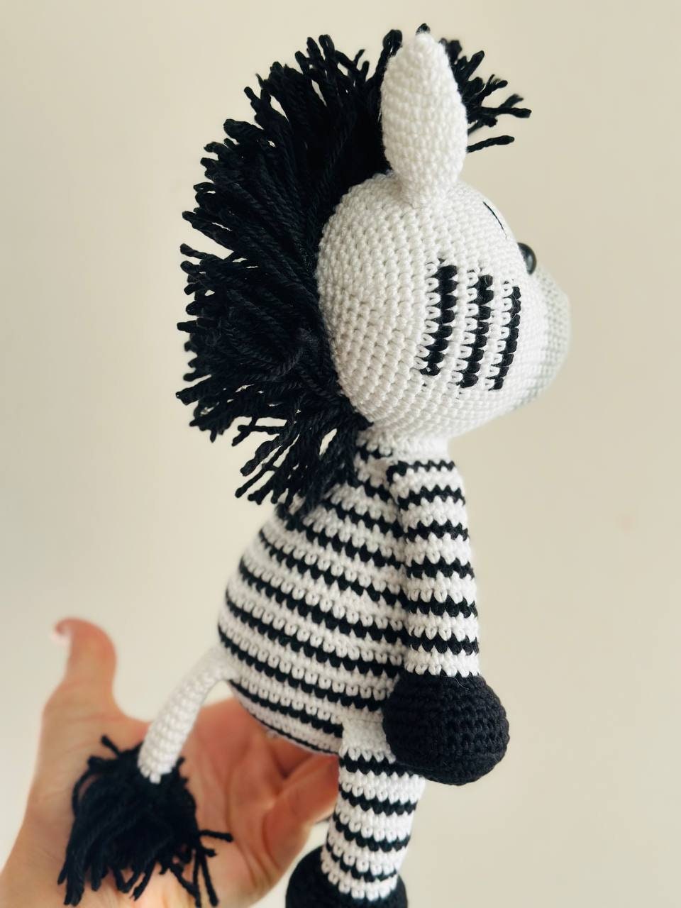 Crochet Zebra, safari crochet, safari decor, crochet nursery decor, knitted zebra