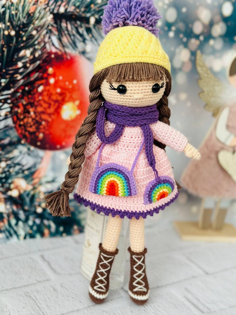Crochet doll, winter doll, knitted winter doll, Christmas keepsake gift , crochet Christmas gift