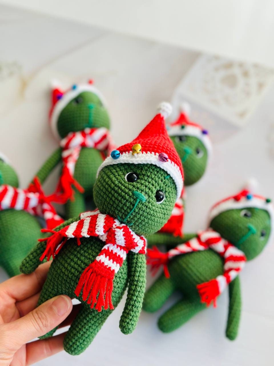Grinch inspired crochet doll, Grinch gift,