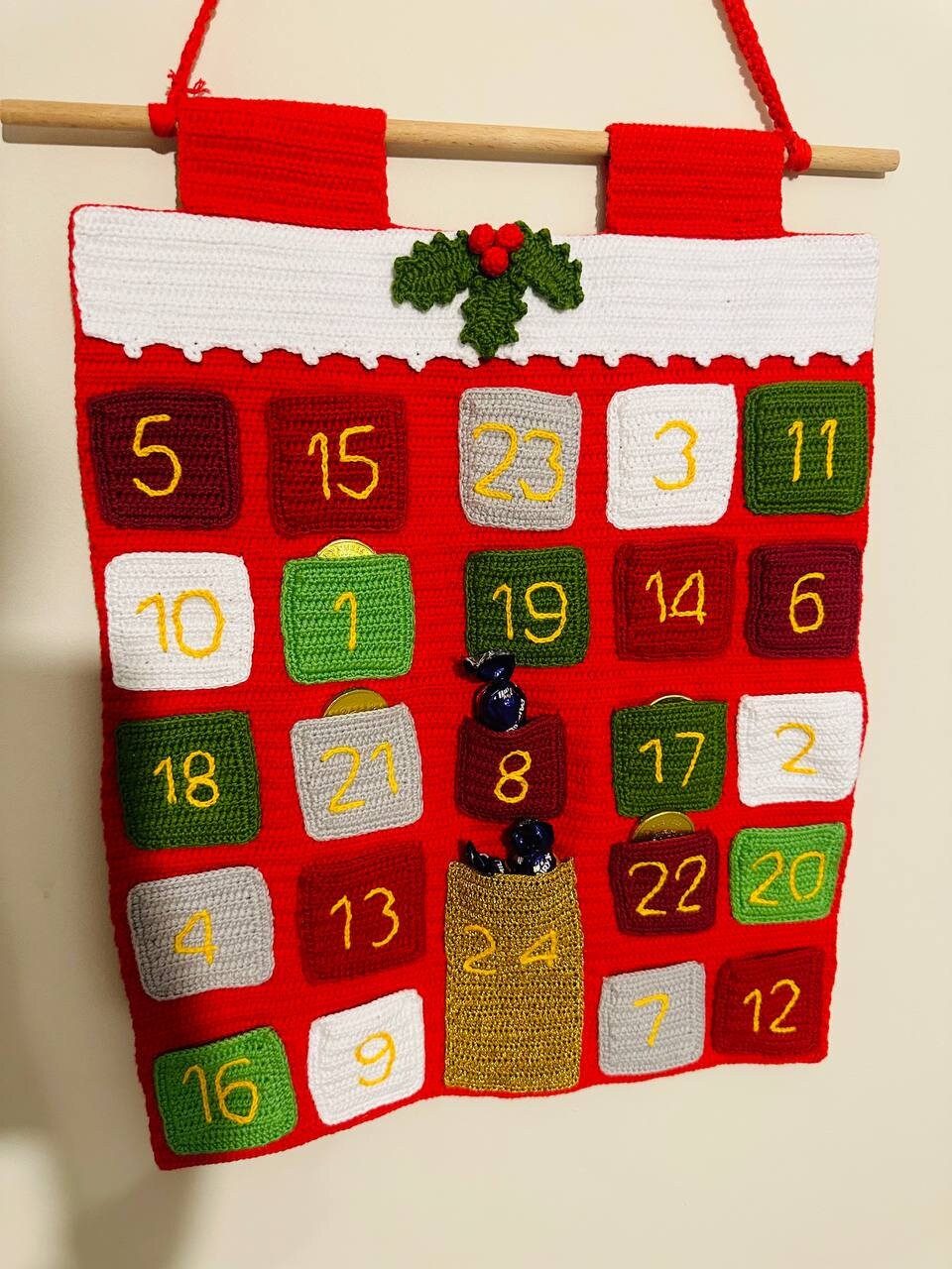 Crochet advent calendar , hand made advent calendar