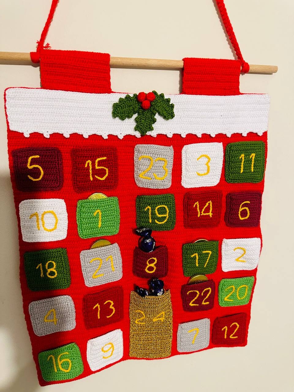 Crochet advent calendar , hand made advent calendar
