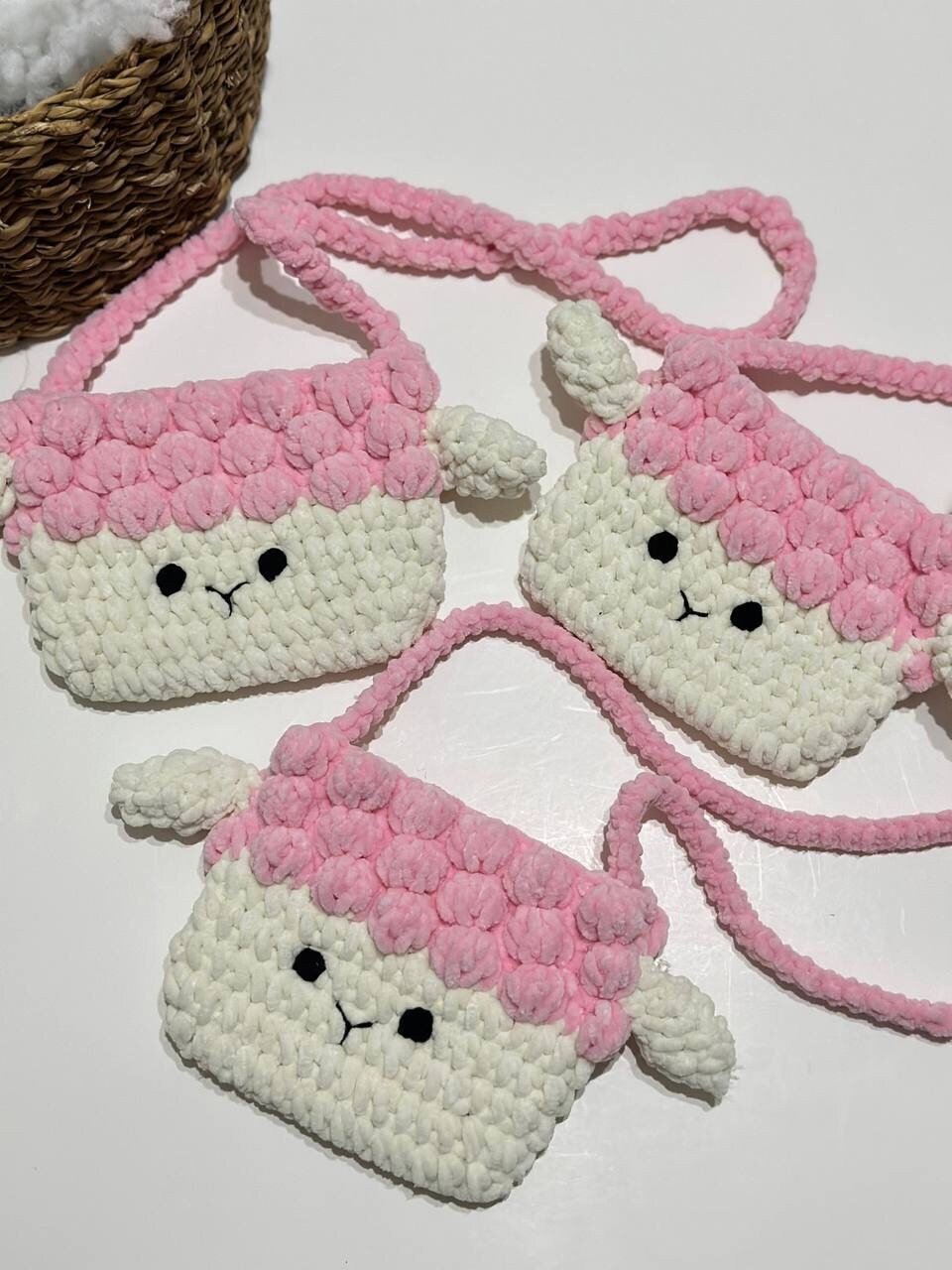 Crochet lamb bag