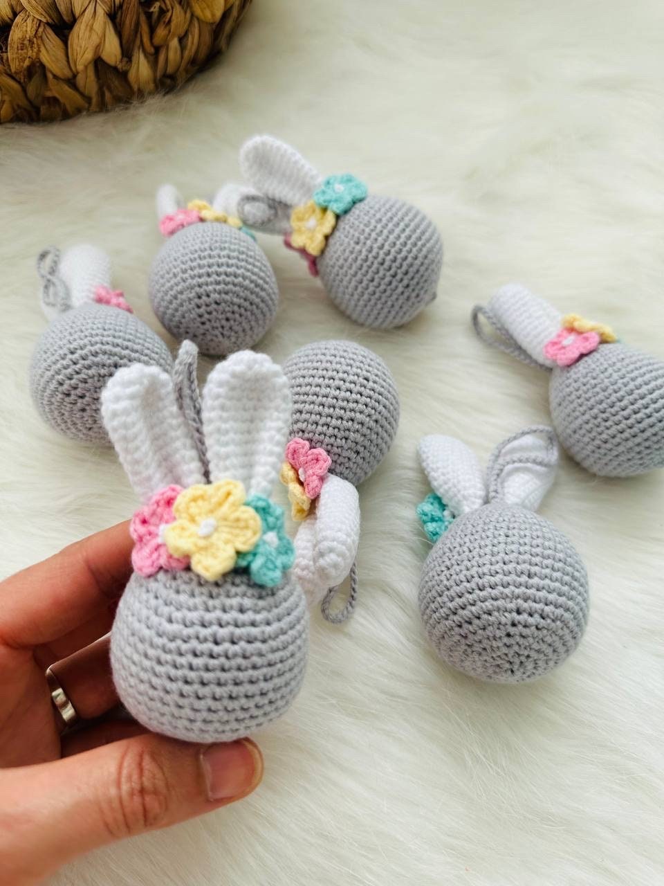 Crochet Easter bunny Egg, bunny ears crochet Egg, crochet Easter gift