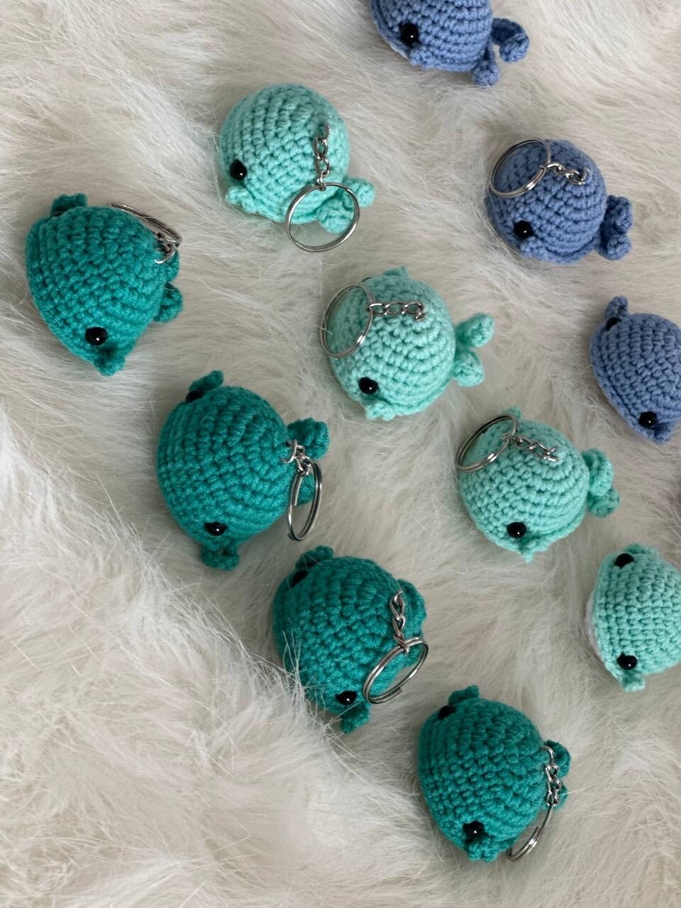 Handmade Crochet Whale Keychains - Colorful Crochet Keychains - Cute Ocean-inspired Accessories