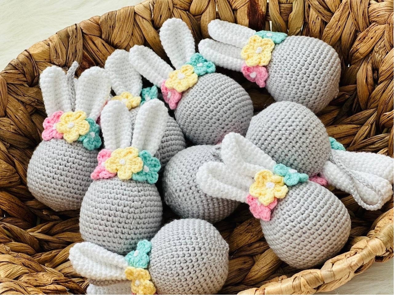 Crochet Easter bunny Egg, bunny ears crochet Egg, crochet Easter gift