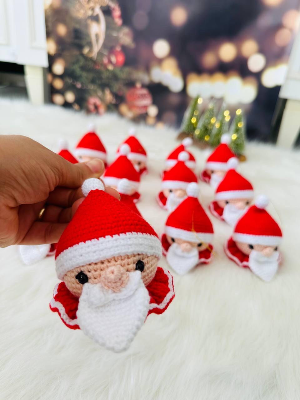 Reindeer , Santa, elf, snowman crochet tree decoration.