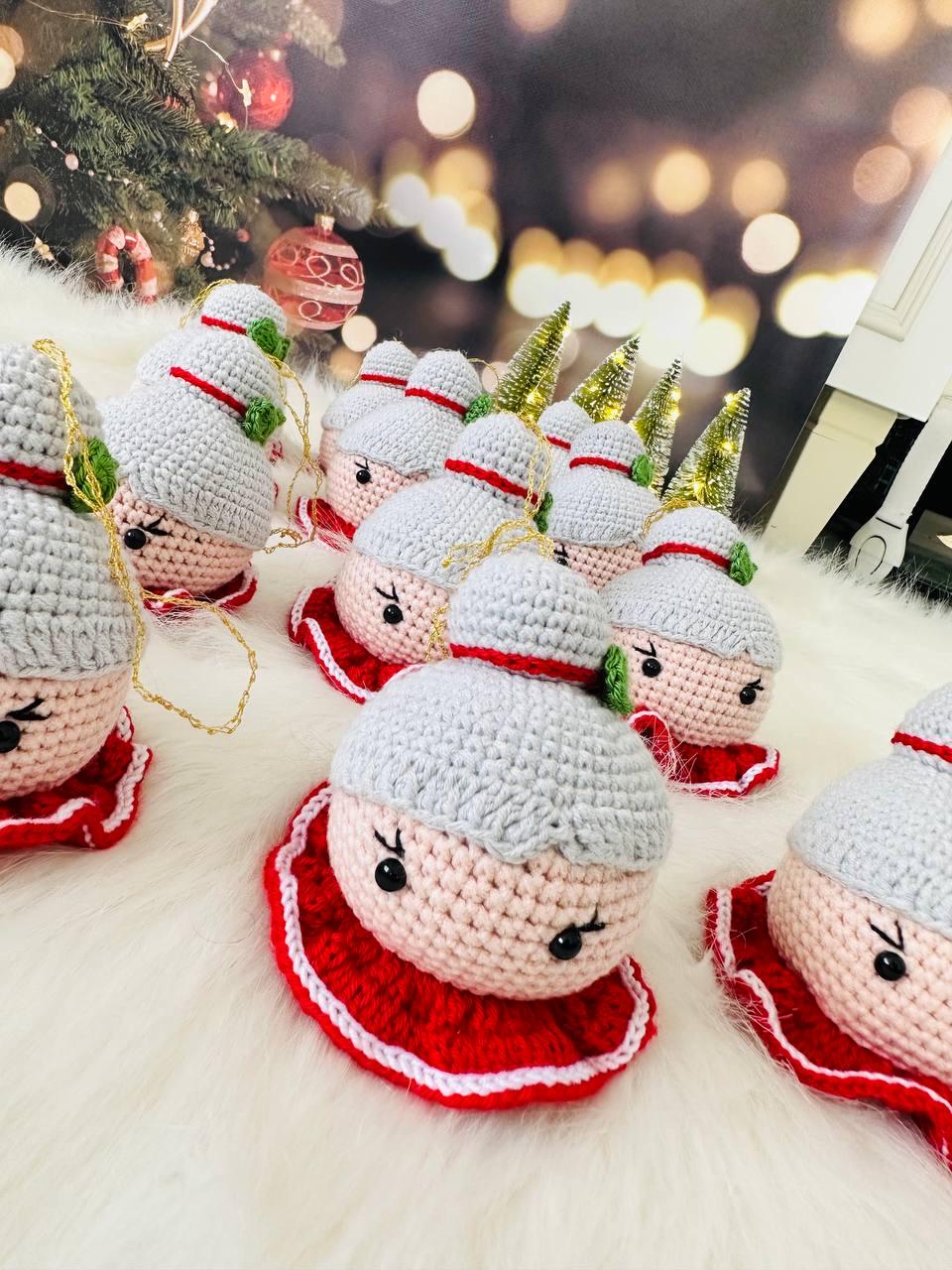 Reindeer , Santa, elf, snowman crochet tree decoration.