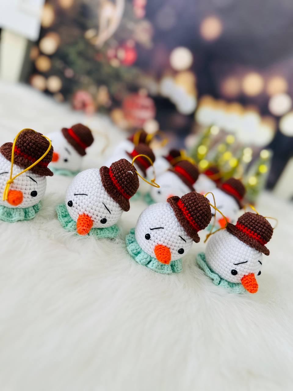 Reindeer , Santa, elf, snowman crochet tree decoration.