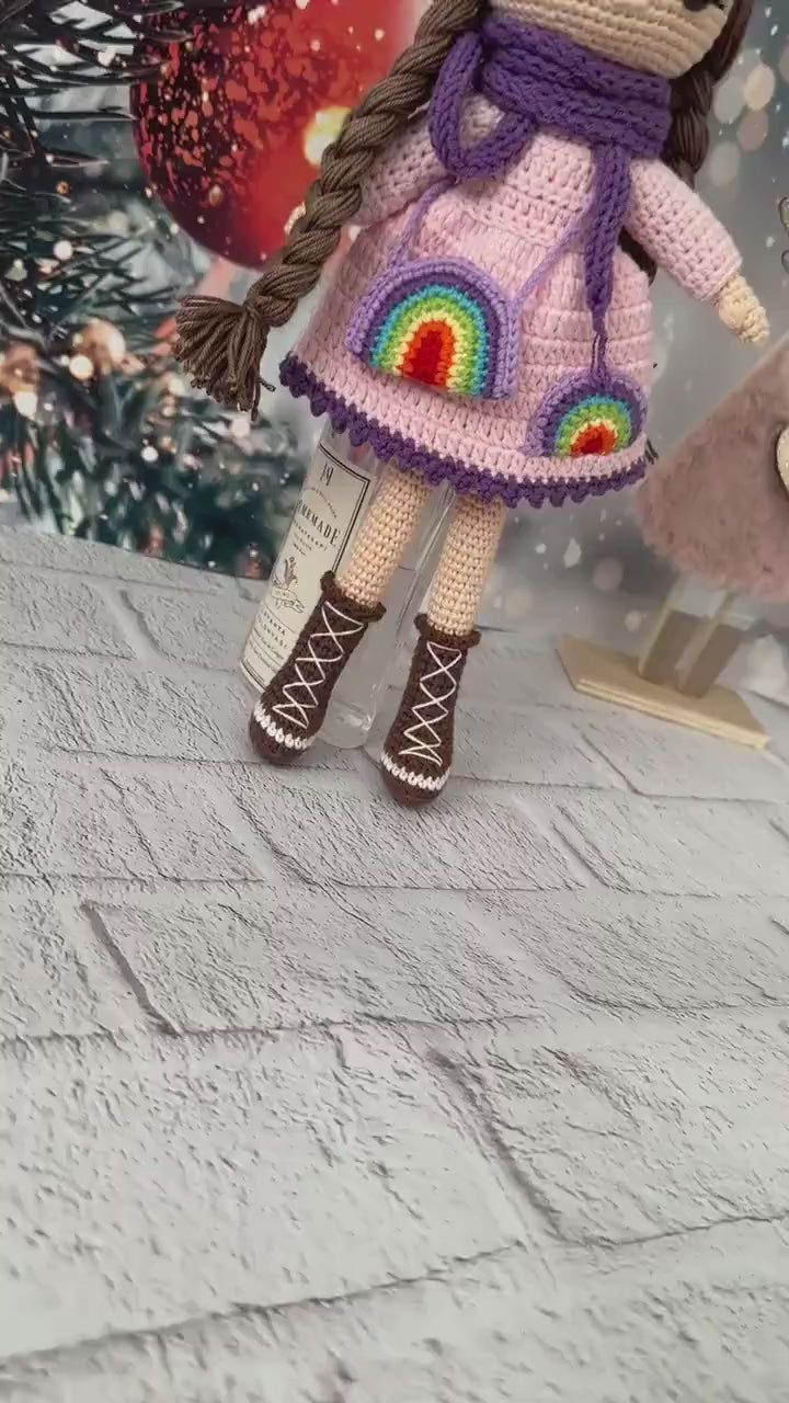 Crochet doll, winter doll, knitted winter doll, Christmas keepsake gift , crochet Christmas gift
