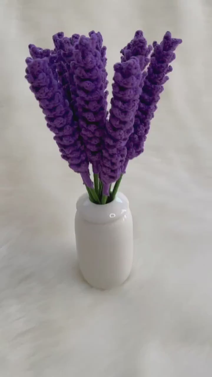 Crochet Flowers Lavender, Crochet Palnt gift, Artificial Flower, Artificial Lavender, Purple Flower Gift for Ladys, Women and Mothers
